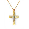 Χρυσός Ανδρικός σταυρός με αλυσίδα 14 Καρατίων
