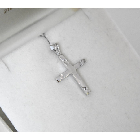 Λευκόχρυσος γυναικείος σταυρός 14 Καρατίων