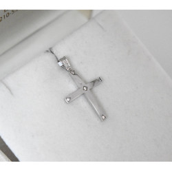 Λευκόχρυσος γυναικείος σταυρός 14 Καρατίων