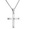 Λευκόχρυσος γυναικείος Σταυρός Με Αλυσίδα 14 Καρατίων