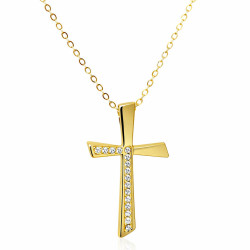 χρυσος γυναικείος Σταυρός Με Αλυσίδα 9 Καρατίων