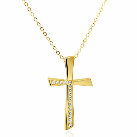 χρυσος γυναικείος Σταυρός Με Αλυσίδα 9 Καρατίων