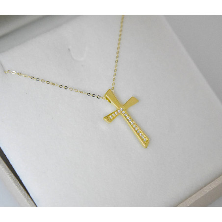 χρυσος γυναικείος Σταυρός Με Αλυσίδα 9 Καρατίων