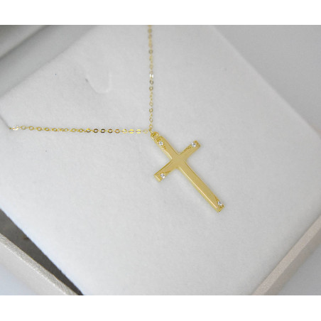 χρυσος γυναικείος Σταυρός Με Αλυσίδα 9 Καρατίων