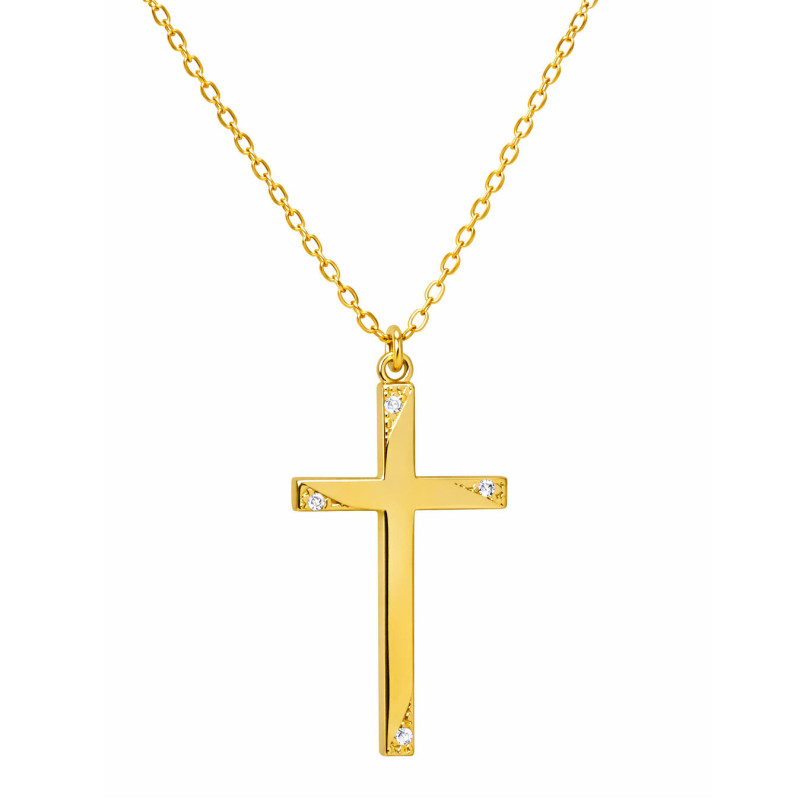 Χρυσος γυναικείος Σταυρός Με Αλυσίδα 9 Καρατίων