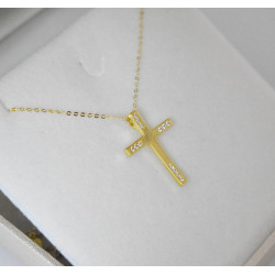 χρυσος γυναικείος Σταυρός Με Αλυσίδα 9 Καρατίων