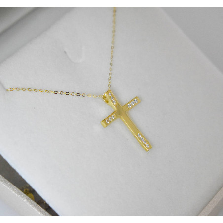 χρυσος γυναικείος Σταυρός Με Αλυσίδα 9 Καρατίων