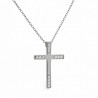 Λευκόχρυσος γυναικείος Σταυρός Με Αλυσίδα 9 Καρατίων