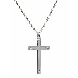 Λευκόχρυσος γυναικείος Σταυρός Με Αλυσίδα 9 Καρατίων