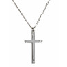 Λευκόχρυσος γυναικείος Σταυρός Με Αλυσίδα 9 Καρατίων