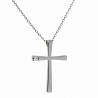 Λευκόχρυσος γυναικείος Σταυρός Με Αλυσίδα 9 Καρατίων