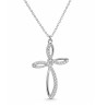 Λευκόχρυσος γυναικείος Σταυρός Με Αλυσίδα 9 Καρατίων