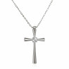 Λευκόχρυσος γυναικείος Σταυρός Με Αλυσίδα 9 Καρατίων
