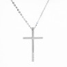 Λευκόχρυσος γυναικείος Σταυρός Με Αλυσίδα 9 Καρατίων