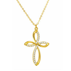 Χρυσος γυναικείος Σταυρός Με Αλυσίδα 9 Καρατίων