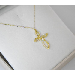 χρυσος γυναικείος Σταυρός Με Αλυσίδα 9 Καρατίων