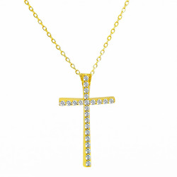 Χρυσος γυναικείος Σταυρός Με Αλυσίδα 9 Καρατίων