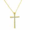 Χρυσος γυναικείος Σταυρός Με Αλυσίδα 9 Καρατίων