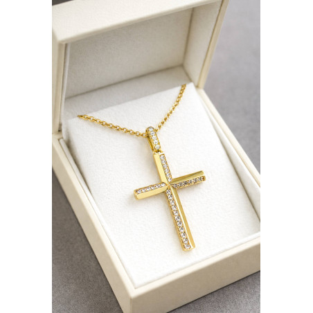 χρυσος γυναικείος Σταυρός Με Αλυσίδα 9 Καρατίων