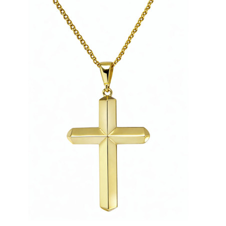 Χρυσός ανδρικός γυναικείος Σταυρός Με Αλυσίδα 9 Καρατίων