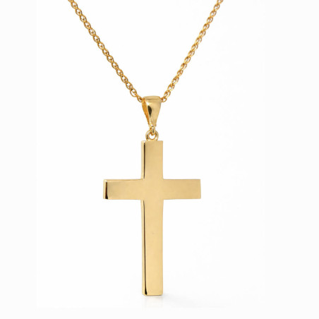 Χρυσός ανδρικός γυναικείος Σταυρός Με Αλυσίδα 9 Καρατίων