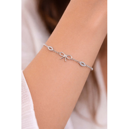 Βραχιόλι από λευκόχρυσο 9 καρατίων με Φιογκάκι