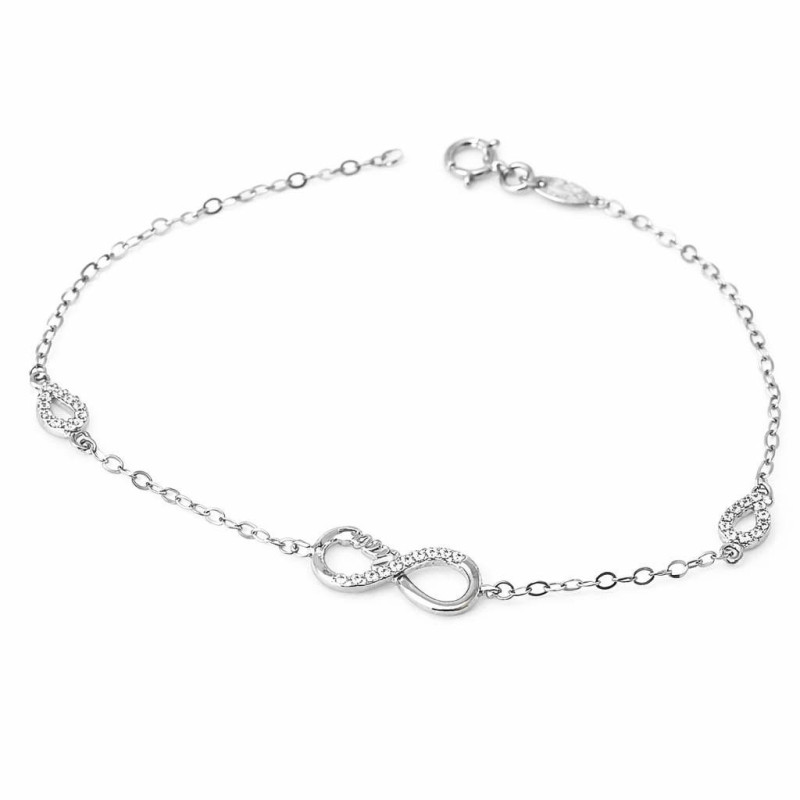 Βραχιόλι από λευκόχρυσο 9 καρατίων με Άπειρο