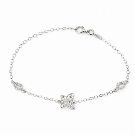 Βραχιόλι από λευκόχρυσο 9 καρατίων με σταυρουδάκι