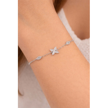 Βραχιόλι από λευκόχρυσο 9 καρατίων με σταυρουδάκι