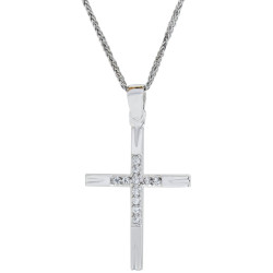 Λευκοχρυσος Σταυρός για Κοριτσι 14 Καρατίων 