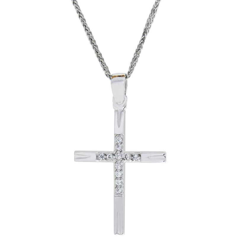 Λευκοχρυσος Σταυρός για Κοριτσι 14 Καρατίων 