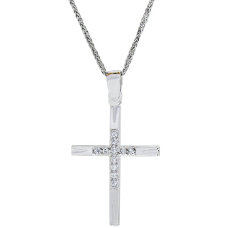 Λευκοχρυσος Σταυρός για Κοριτσι 14 Καρατίων 