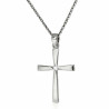 Λευκόχρυσος γυναικείος σταυρός με διαμάντια και αλυσίδα 14 Καρατίων