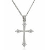 Λευκόχρυσος γυναικείος σταυρός με αλυσίδα 14 Καρατίων