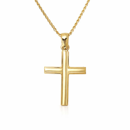 Χρυσός ανδρικός σταυρός με αλυσίδα 14 Καρατίων