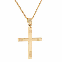 Χρυσός Ανδρικός γυναικείος σταυρός με αλυσίδα 14 Καρατίων