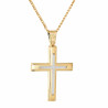Χρυσός Ανδρικός γυναικείος σταυρός με αλυσίδα 14 Καρατίων