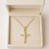Χρυσός Ανδρικός γυναικείος σταυρός με αλυσίδα 14 Καρατίων