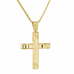 Χρυσός Ανδρικός γυναικείος σταυρός με αλυσίδα 14 Καρατίων