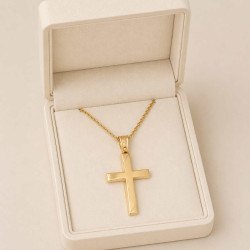 χρυσος γυναικείος Σταυρός Με Αλυσίδα 9 Καρατίων