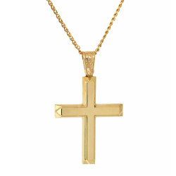 Χρυσός ανδρικός γυναικείος Σταυρός Με Αλυσίδα 9 Καρατίων
