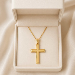χρυσος γυναικείος Σταυρός Με Αλυσίδα 9 Καρατίων