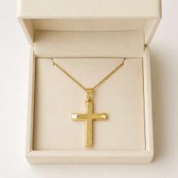 χρυσος γυναικείος Σταυρός Με Αλυσίδα 9 Καρατίων