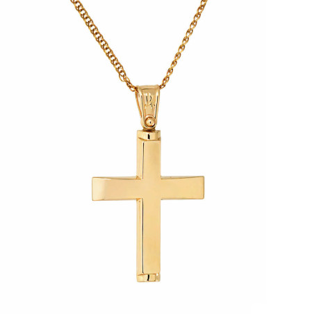 Χρυσός ανδρικός γυναικείος Σταυρός Με Αλυσίδα 9 Καρατίων