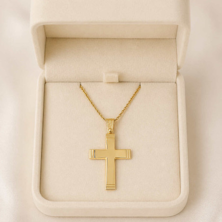 χρυσος γυναικείος Σταυρός Με Αλυσίδα 9 Καρατίων