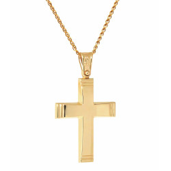 Χρυσός ανδρικός γυναικείος Σταυρός Με Αλυσίδα 9 Καρατίων