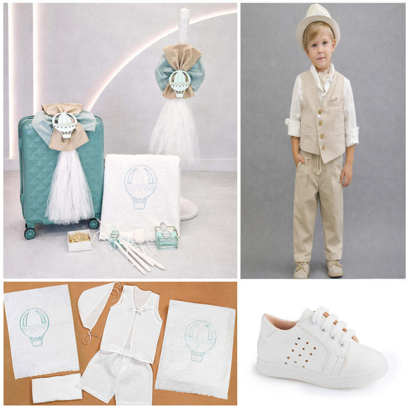 ΠΑΚΕΤΟ ΒΑΠΤΙΣΗΣ ΓΙΑ ΑΓΟΡΑΚΙ ΑΕΡΟΣΤΑΤΟ ΜΕ ΡΟΥΧΟ Makis Tselios