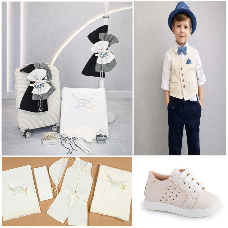 ΠΑΚΕΤΟ ΒΑΠΤΙΣΗΣ ΓΙΑ ΑΓΟΡΑΚΙ ΑΕΡΟΠΛΑΝΟ ΜΕ ΡΟΥΧΟ Makis Tselios