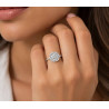 Δαχτυλίδι Στρογγυλή Ροζέτα με Λευκά Ζιργκόν PALOMA Ασήμι 925