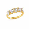 Δαχτυλίδι Σειρέ Χρυσό 14 Καρατίων με Οβάλ Λευκά Ζιργκόν